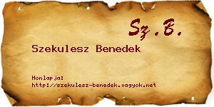 Szekulesz Benedek névjegykártya
