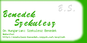 benedek szekulesz business card